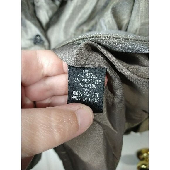 Adrianna Panel Evening Essentials Metallic Taupe Runched Collar Timeless Jacket. - Picture 13 of 14